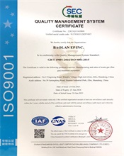 ISO 9001 Quality Management System Certificate